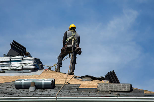 Professional Gutter Installation technician working in Morristown, IN